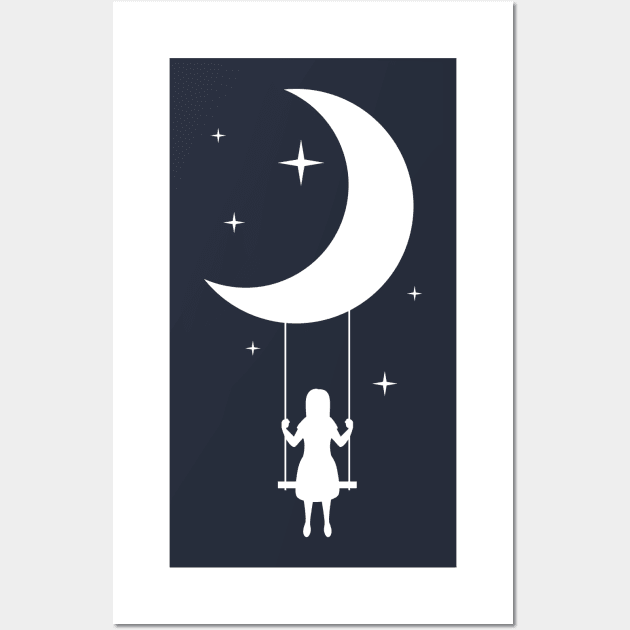 swing on the moon Wall Art by Ageman